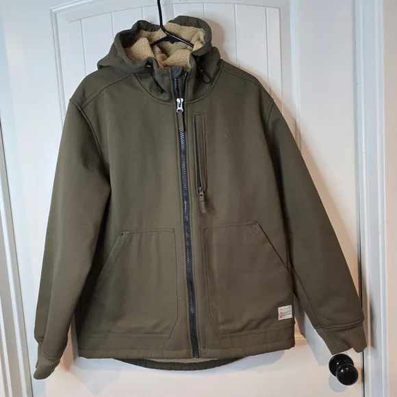 Mens Free Country Khaki Jacket with Hood Sz M - Picture 2 of 11